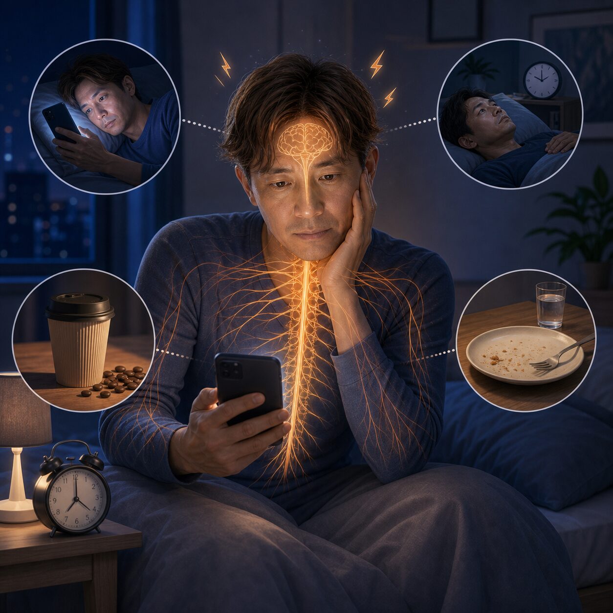 夜更かしスマホは自律神経を乱す代表的な習慣です