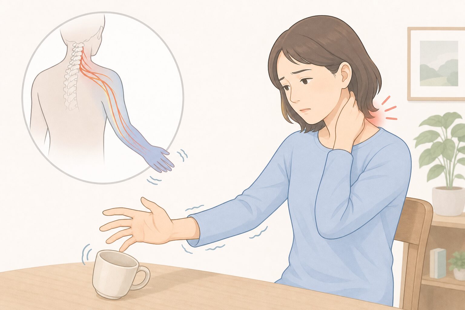 手の力が入りにくい・しびれる症状