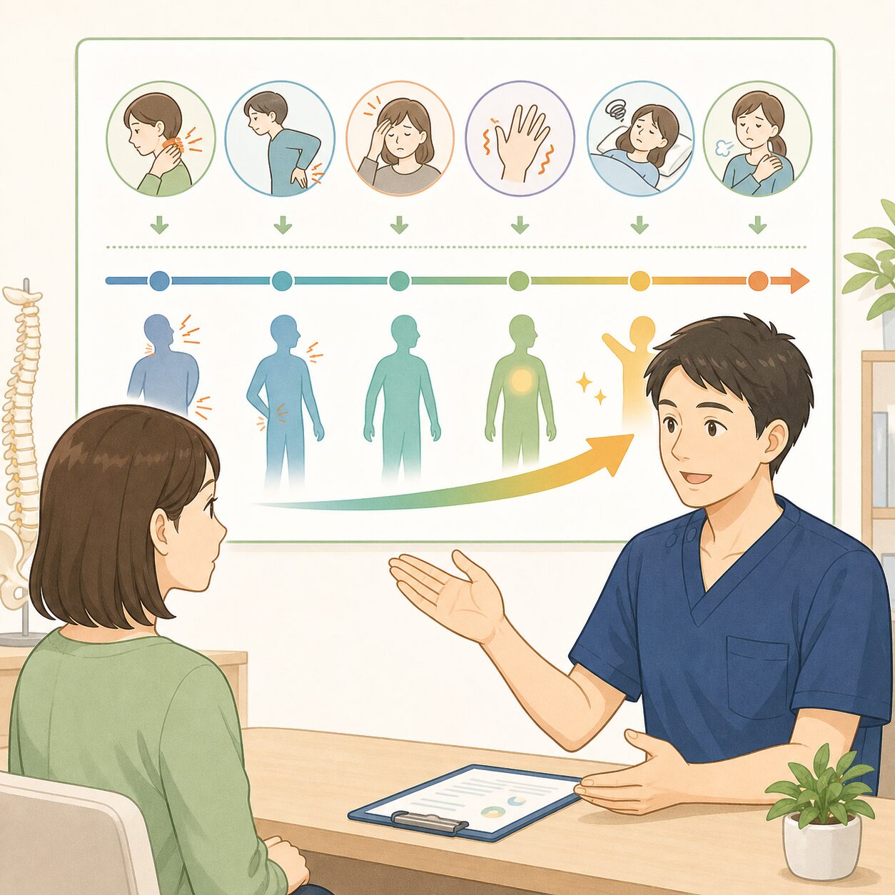 治療期間は、症状・生活への影響・回復の変化を見ながら考えます