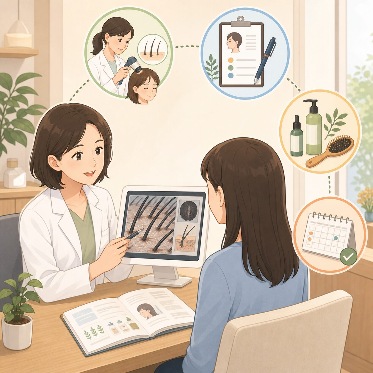 小松島で発毛や育毛を相談するときは、頭皮確認、説明、計画、継続が大切です